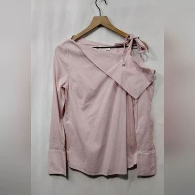 Camisa Nordstrom Signature Seda Algodón Un Hombro Para Mujer S Rosa Barbiecore Foto 1 de 4