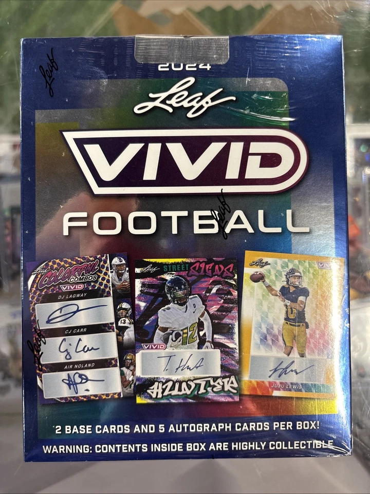 2024 Leaf Vivid Football Factory Hobby Bo Autographs Per Box