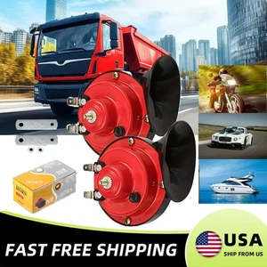 2PACKS 300DB Super Loud 12V Train Horn Tricycle Truck Whistle Waterproof Horn - Picture 1 of 14