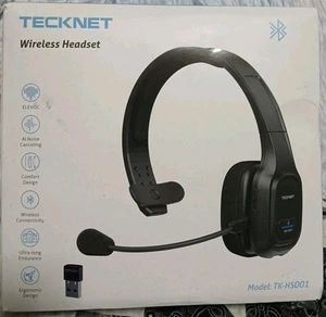 TECKNET Wireless Ergonomic Design Comfort Headset AI Noise Canceling Microphone - Photo 1 sur 4