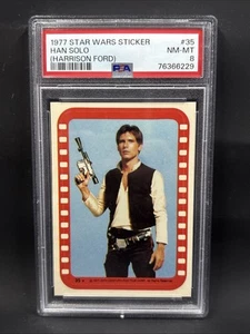 1977 Topps Star Wars Sticker #35 Han Solo Harrison Ford PSA 8 - Picture 1 of 2