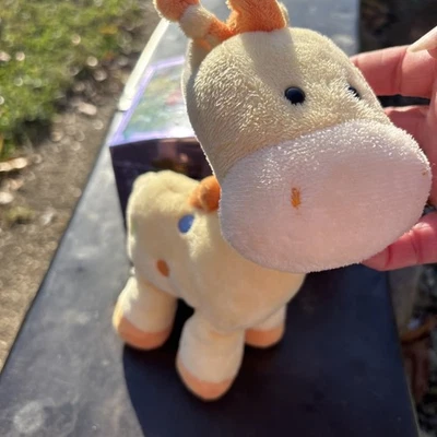 Carter’s Just One Year Plush Giraffe Prestige Rattle With Polka Dots 8” - Image 1 of 4