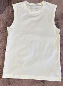 Pact Muscle Cool Stretch Tank White Organic Cotton Sustainable Size M Men’s - Picture 1 of 6