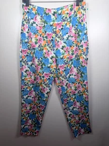 Brandneu mit Etikett Zara Damen Blumen Boho Kunst hoch tailliert Cropped Hose Gr. L 14,5 x 26 - Bild 1 von 10