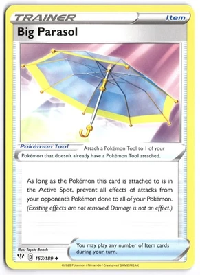 Pokémon Big Parasol Uncommon SWSH03: Darkness Ablaze 157/189 NM - Image 1 of 2