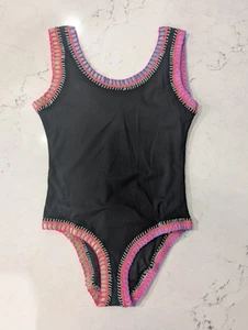 PLATINUM SWIMWEAR INSPIRED BY SOLANGE FERRARINI CROCHET BLACK ONE PIECE GIRLS 12 - Picture 1 of 3