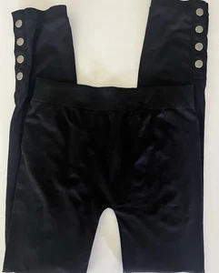 NEW Women’s MEDIUM Apt 9 Black Nylon/Spandex Military style SNAP LEGGINGS - Picture 1 of 6