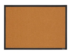 Quartet Cork Bulletin Board, Framed Corkboard, 2' x 3', Black Frame - Picture 1 of 6