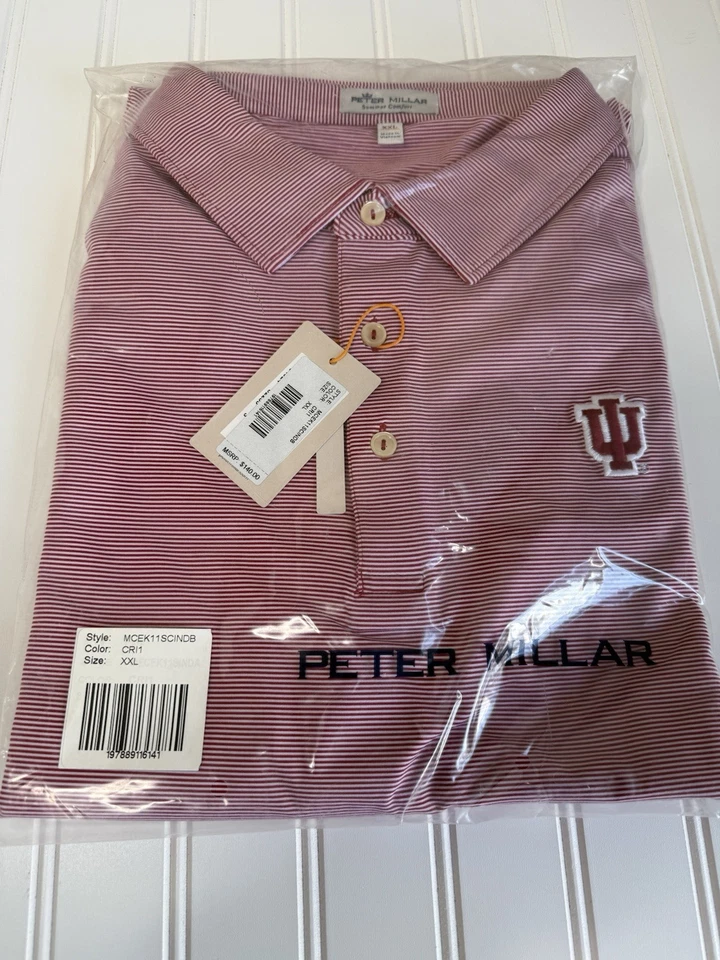 Peter Millar Summer Comfort Indiana University Hoosiers XXL Polo Shirt NEW - Image 1 of 4