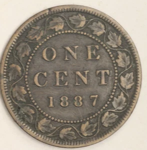 1887 1c Canada Large Cent - - Interesting Coin - - Picture 1 of 3