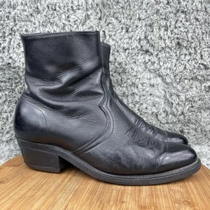 VTG Great Western Boot Co Leather Western Cowboy Ankle Boots Mens 9.5 W USA - Picture 1 of 13