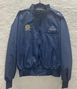 Vintage 70s 80s UAW Ford Cars Automotive Unionworker Embroidered Jacket L USA - Picture 1 of 8