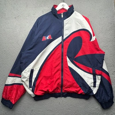 ATA World 武术成人运动服夹克裤子男式 XL 蓝色红色网眼衬里 — 第 1/4 张图片