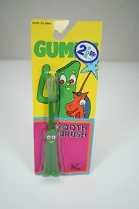 Spazzolino vintage Gumby Kids nuovo con scatola bambini 1988 nuovo sigillato San Kay Inc - Foto 1 di 8