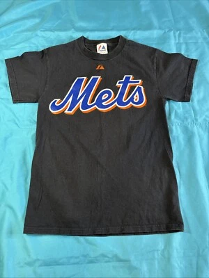 Camiseta de béisbol negra pequeña Majestic Johan Santana 2008 New York Mets Foto 1 de 4