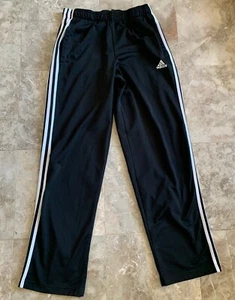 Adidas Track Pants Youth Medium Black Three Stripe - Picture 1 of 10