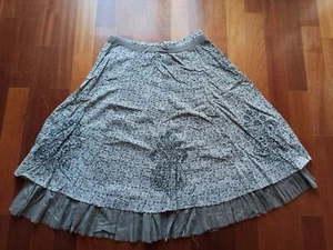 Falda midi amplia verde bordada ANGE t. 38 - Imagen 1 de 7