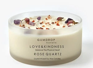 Crystal & Botanical Scented Candle LOVE & KINDNESS Chakra - Large 950g - Picture 1 of 3