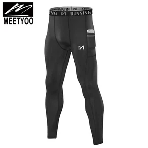 MEETYOO Men's Compression Pants Base Layer Running Tights Leggings for Sports - Picture 1 of 10