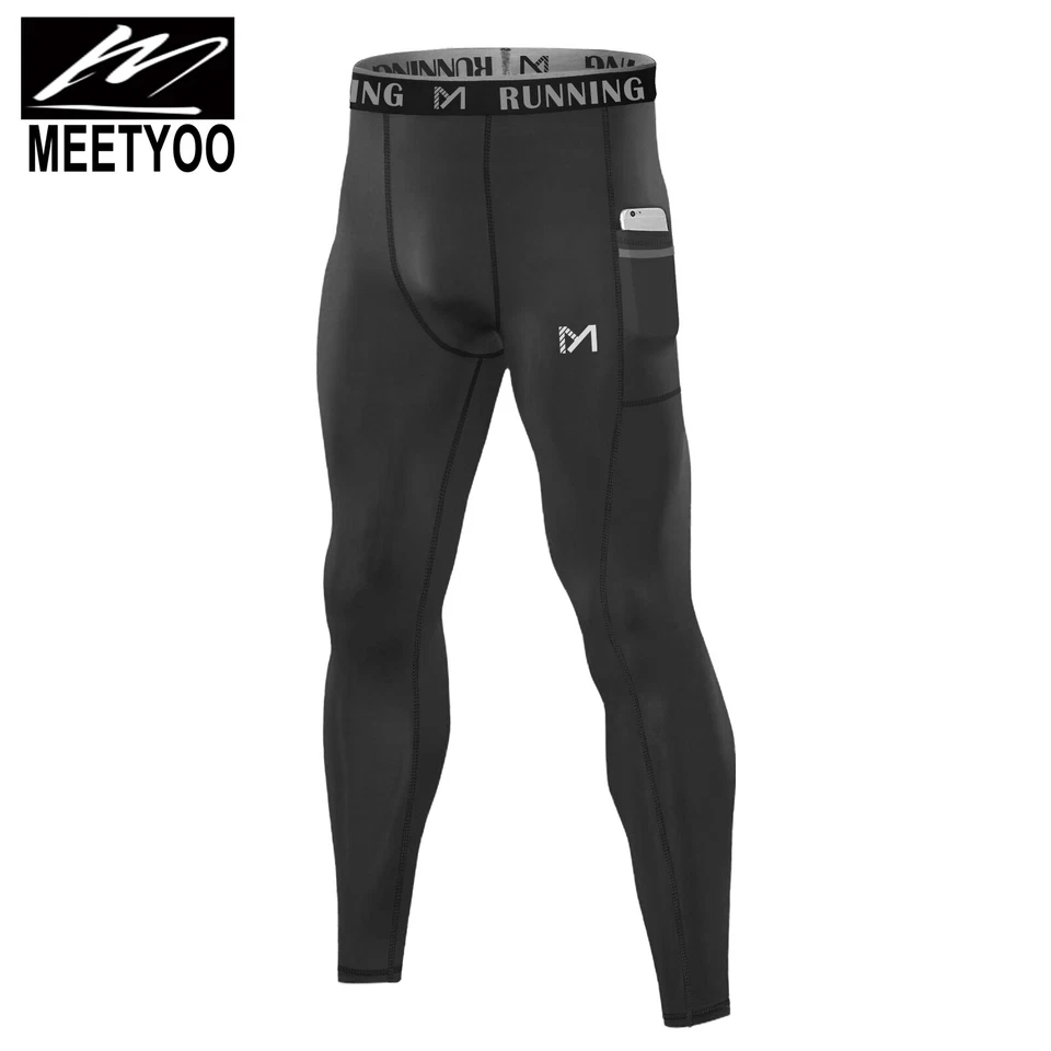 MEETYOO Men's Compression Pants Base Layer Running Tights Leggings for Sports - Image 1 of 4