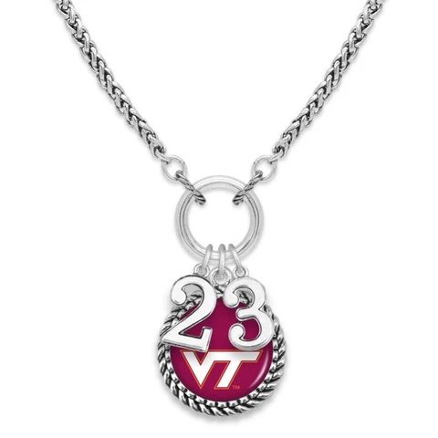 Virginia Tech Hokies Graduation Year 2023 Silver Chain Necklace Jewelry VT Cover