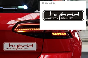 KFZ Aufkleber Hybrid, Antriebe, plug-in, hybride, e-Mobil, plug in - Bild 1 von 2