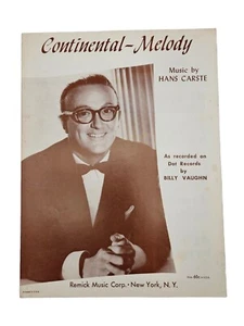 Vtg Sheet Music Continental Melody 1962 Hans Carste Billy Vaughn - Picture 1 of 4