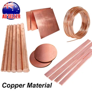 Pure Copper Sheet Plate Copper Rod Flat Bar Copper Wire Metal Discs Material AU - Picture 1 of 25