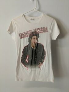 woman's top shirt Michael Jackson portrait logo Sz L ~ bag381