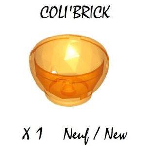 Lego 24130 - 1x Container Faceted 4x4x1 2/3 Dragon Egg Bottom Trans Orange NEUF - Imagen 1 de 1