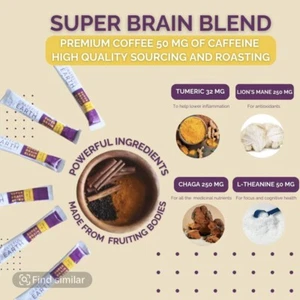Grateful Earth Mushroom Coffee, Coconut Instant Coffee with Cinnamon, - Picture 1 of 7