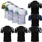 Mens Cycling Sports T-shirt Compression Workout Tops Tight Short Sleeve Gym Tees