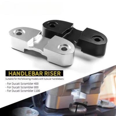 CNC Handlebar Mount Clamp Motorcycle Bar Riser For Ducati Scrambler 400 1100 800 - Image 1 of 4
