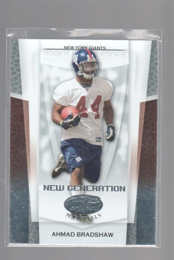 AHMAD BRADSHAW 2007 LEAF CERTIFIED MATERIALS NEW GENERATION ROOKIE CARD #153 - Image 1 of 1