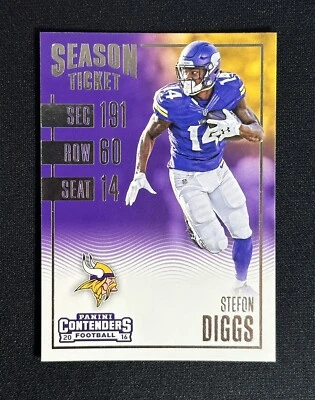 2016 Panini Contenders Stefon Diggs #38 Season Ticket Football Card Vikings - Image 1 of 2