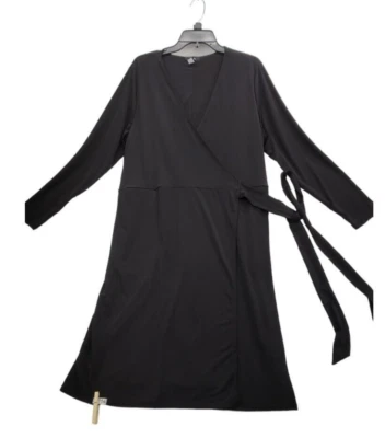 Alfani Maxi Wrap Dress Women's size XLBlack V-Neck NWT   D114 - Image 1 of 4