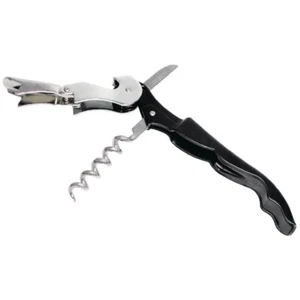 Cork Screw Wine Bottle Opener Professional Stainless Steel Metal Waiters Black - Picture 1 of 4