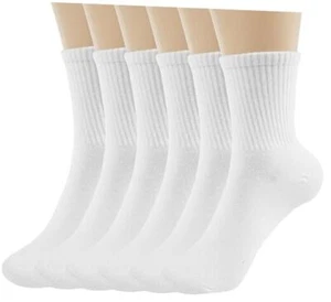 Women Casual Calf Socks - 5-10 6 Pairs - White,white,white,white,white,white - Picture 1 of 7