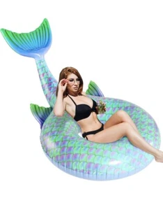 SPERPAND Inflatable Mermaid Pool Floats Big Swimming Pool Tubes Mermaid Float... - Picture 1 of 3