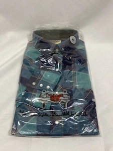 Vintage Western Long sleeve Shirt Pearl Snaps Size Xl Green New - Picture 1 of 4