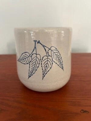 $ PRICE DROP-Red Wing Stoneware Pottery Candle Warmer/with Leaves Stencil Design - Image 1 of 4