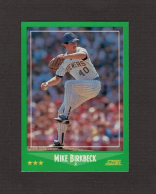 Baseball Card  - Mike Birkbeck - Brewers - Score - 1988 - Card #369 - Image 1 of 2
