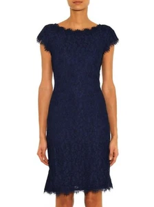 Diane von Furstenberg DVF Barbara Spitzenkleid Mitternacht Größe 6 UVP 368 $ - Bild 1 von 9