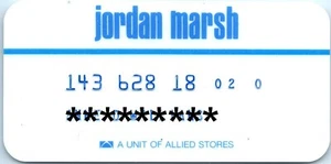 Jordan Marsh Vintage Credit Card No Expiration Date Famous Department Store - Picture 1 of 2