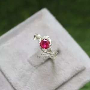 Lab Created Ruby 925 Sterling Silver Ring July Birthstone Women's Ring Gift Idea - Picture 1 of 8