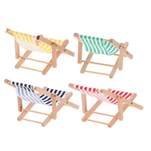 4 Pcs Mini Liegestuhl Deko Mini-Lounge-Sessel Gestreifter Kind - Bild 1 von 12