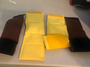 4-MALE DOG BELLY BANDS LEAK PROOF YELLOW AND BROWN - Picture 1 of 1