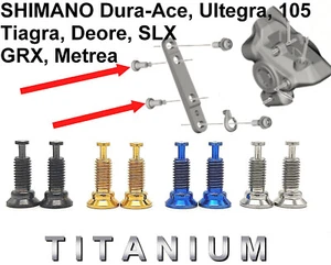 SHIMANO DURA-ACE, ULTEGRA, SLX: 2 Fixing Screws in TITANIUM for Front Caliper - Picture 1 of 6