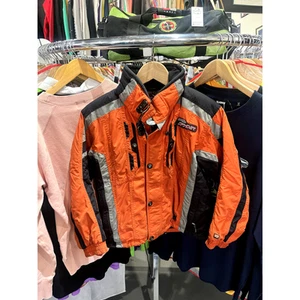 Retro Y2K Spyder Bright Orange Youth Boys Winter Ski Jacket Size Medium - Picture 1 of 9