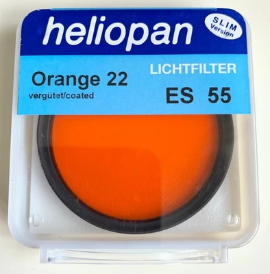 Heliopan 55mm Orange 22 Filter – ES Slim – Coated – Made in Germany – Mint with - Image 1 of 4
